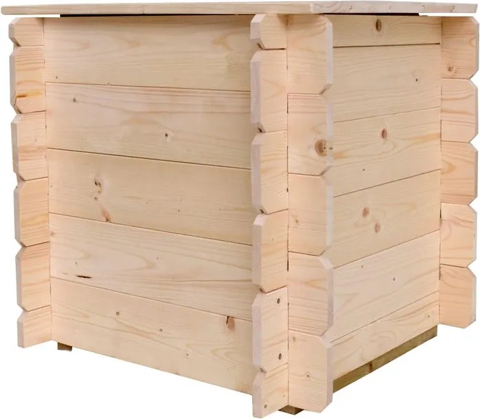 Baule Gaia in legno marrone L 60 x H 54 x P 60 cm