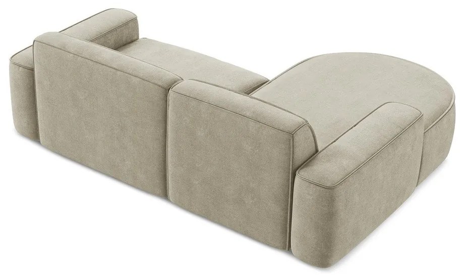 Divano angolare beige (con penisola a sinistra/con chaise lounge) con rivestimento in ciniglia Omao – Makamii