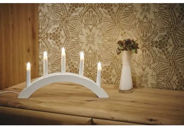 Candeliere natalizio 5xE10/15W/230V bianco