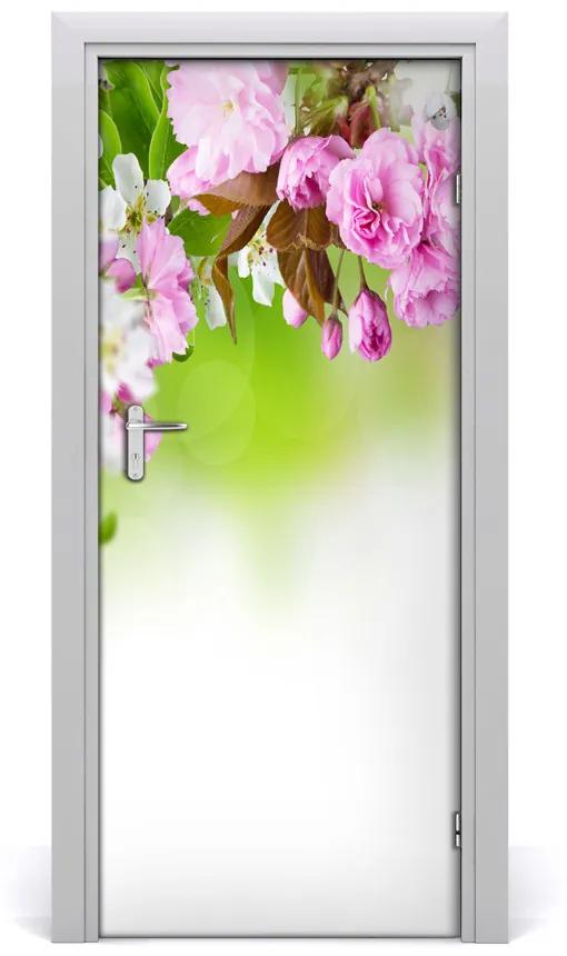 Adesivo per porta interna Fiori di primavera 75x205 cm