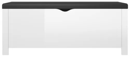 Contenitore con Cuscino Bianco Lucido 105x40x45cm Multistrato