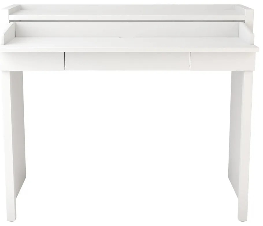 Tavolo da lavoro con piano bianco 36x110 cm Mel - Woodman