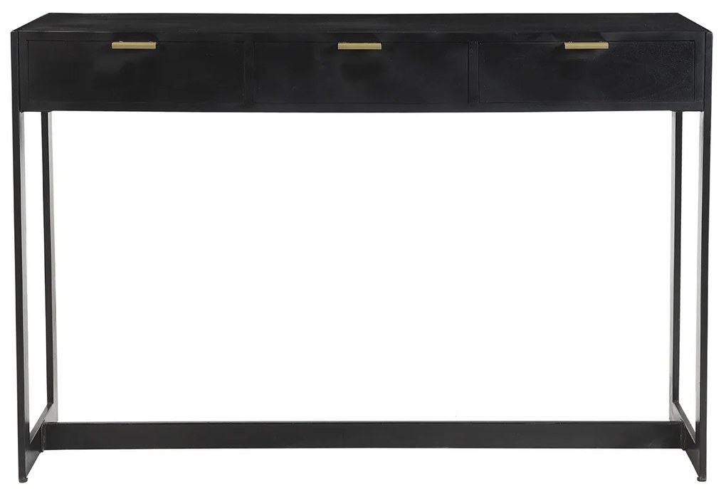 Consolle design con cassetti nero e oro L115 cm AVIDAN