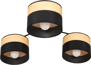 Plafoniera ALBA 3xE27/15W/230V Ø 66 cm nero/marrone