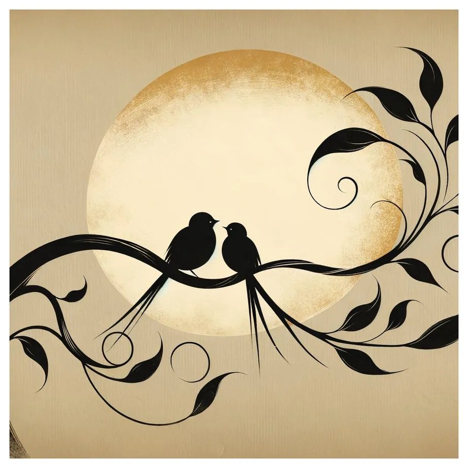 Quadro su tela – Silhouette alla luce della luna