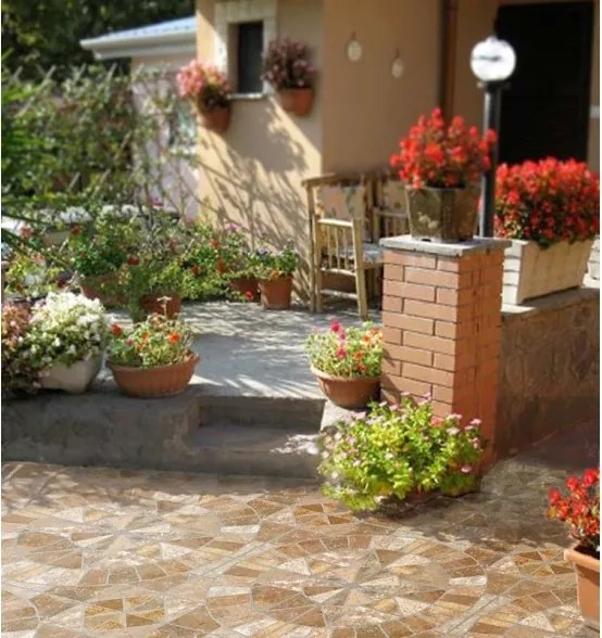 Pavimento grès fine porcellanato smaltato 34 x 34 cm Ceramiche San Nicola serie Ventaglio Pavé Gubbio