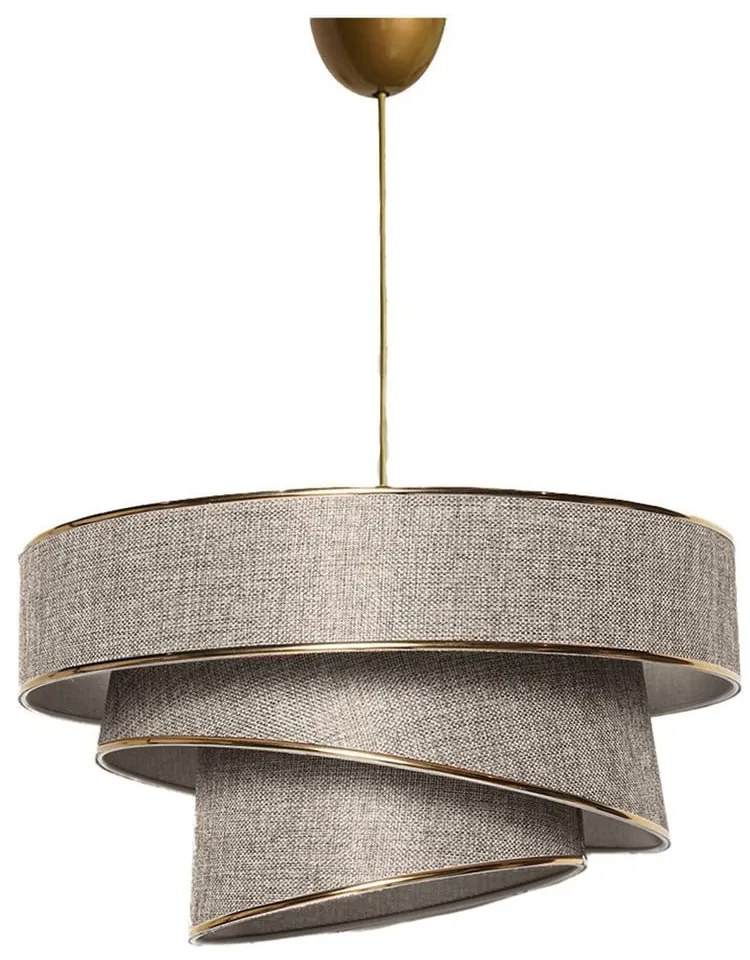 Lampadario beige/dorato con paralume in tessuto ø 40 cm Couper – Opviq lights