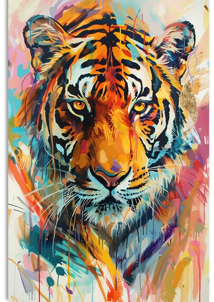 Stampa su tela – Tigre con imitazione di pittura