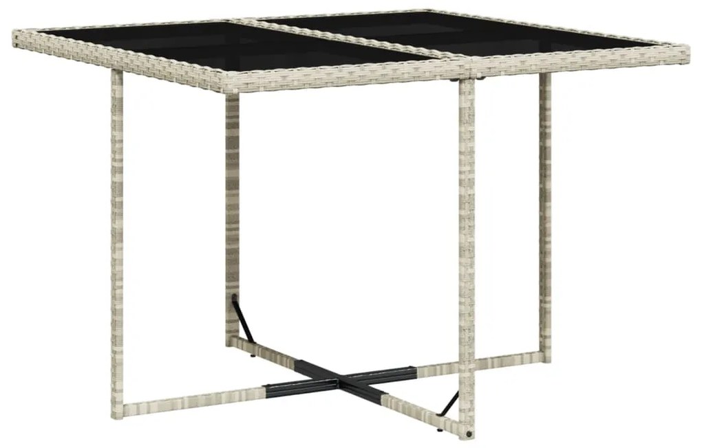 Set pranzo da giardino 9pz con cuscini grigio chiaro polyrattan