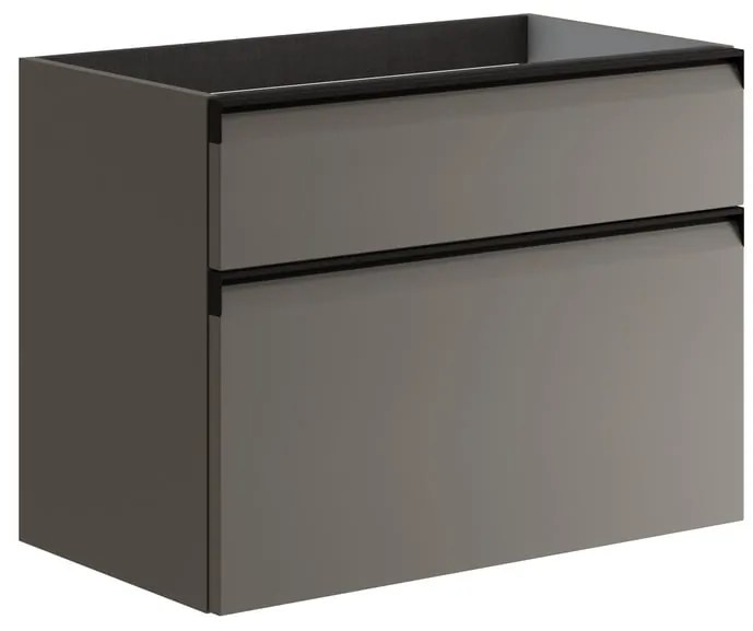 Mobile da bagno sotto lavabo Fusion grigio opaco L 79.5 x H 60 x P 45.5 cm 2 cassetti, lavabo non incluso