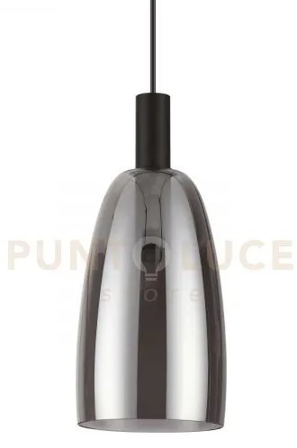 Coco lampadario a sospensione in metallo e vetro soffiato fume' 14x...