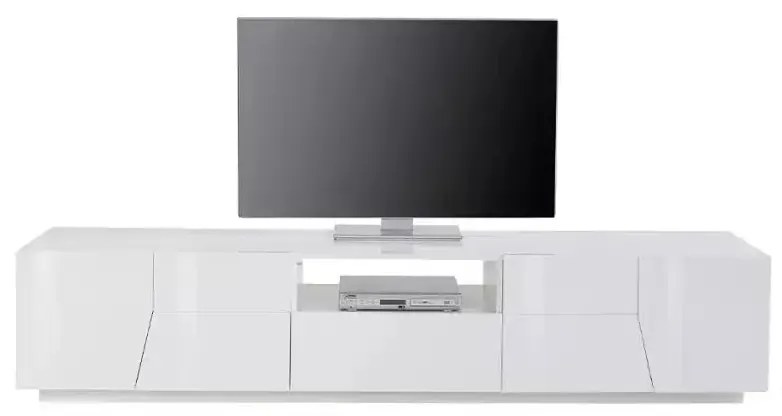 Mobile Porta TV: ALIEN Lowboard 220 Bianco Laccato - Dimensioni 220,1x43x46 cm