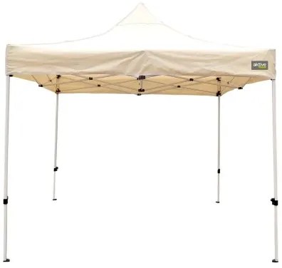 Gazebo Aktive Pieghevole Altezza regolabile Acciaio Poliestere 420D Oxford Crema 300 x 320 x 300 cm