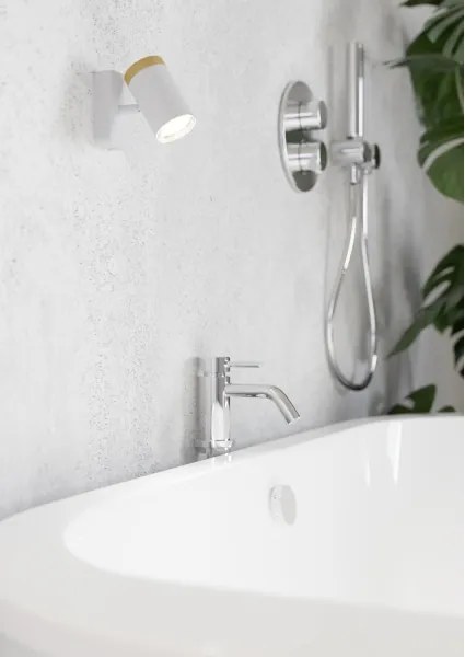 Eglo 300003 - Applique da parete orientabile per bagno CONSUMA 1xGU10/3W/230V IP44 bianco/beige