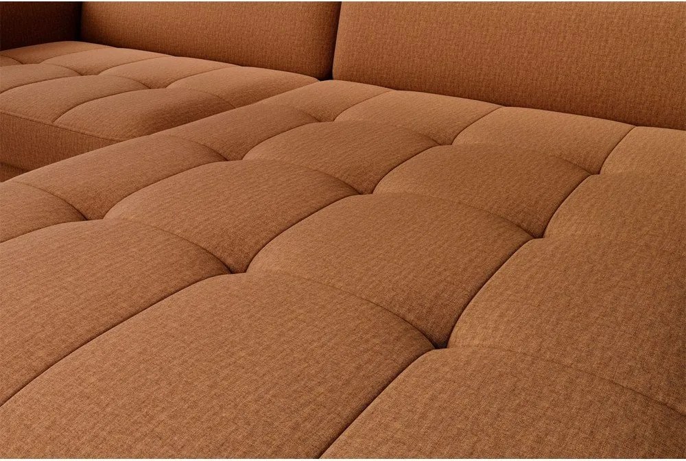 Divano angolare giallo allungabile/con contenitore (con penisola a destra/con chaise lounge) e rivestimento in velluto Gomsi – ELTAP