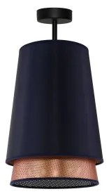 Duolla - Lampadario a plafone BELL SHINY 1xE27/15W/230V diametro 25 cm blu/rame