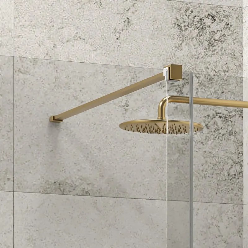 Kamalu - Porta doccia color oro senza telaio 160 cm | KNM4000G