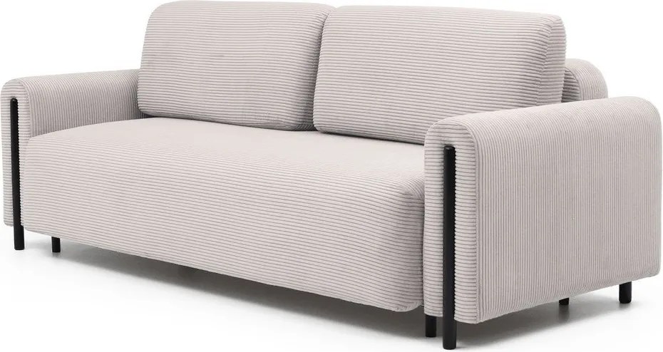 Divano beige allungabile/con contenitore e rivestimento in velluto a coste 244 cm Arcadova – ELTAP