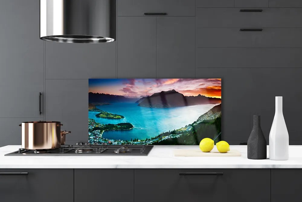 Rivestimento parete cucina Paesaggio di montagna della penisola 120x60 cm