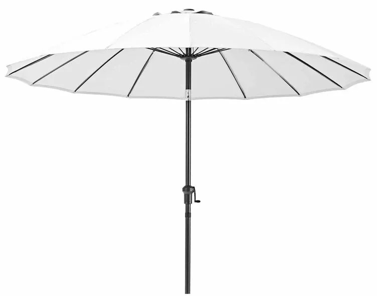 Ombrellone a palo dritto grigio Sinae NATERIAL Ø 252 cm con telo bianco