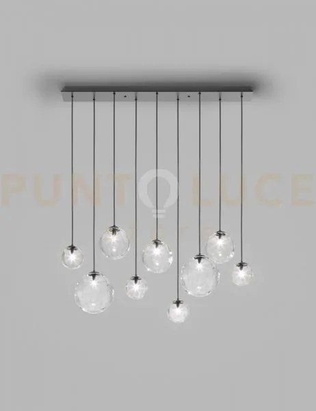 Puppet sospensione l9 cristallo trasparente nero opaco 9 luci attac...