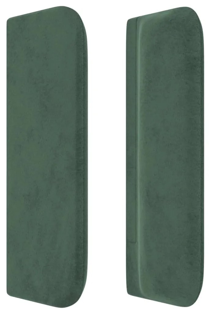 Testiera ad orecchio verde scuro 203x16x78/88 cm in velluto