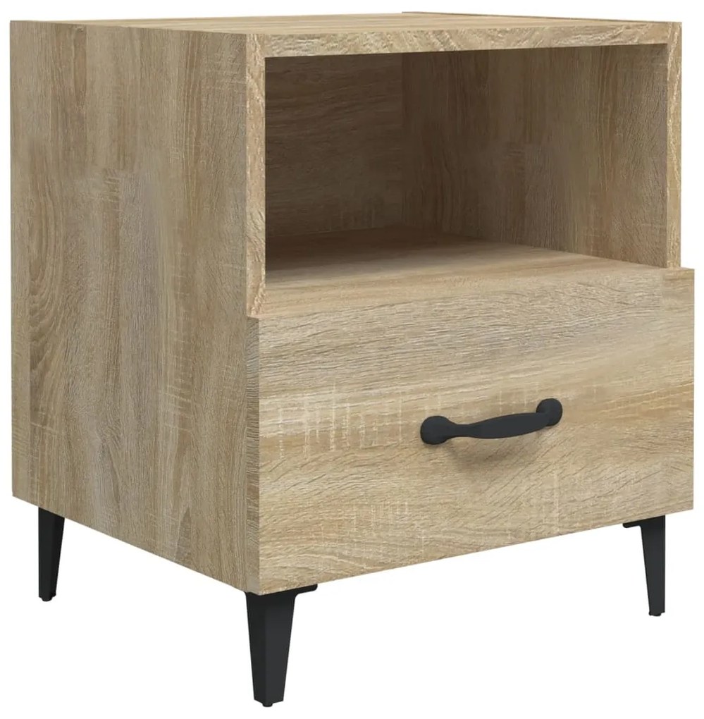 Comodini 2 pz rovere sonoma in legno multistrato