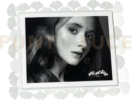 Portafoto ginkgo grande orizzontale bianco marmo