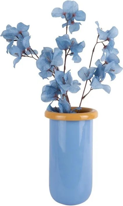 Vaso blu in vetro (altezza totale 25 cm) Plegado – PT LIVING