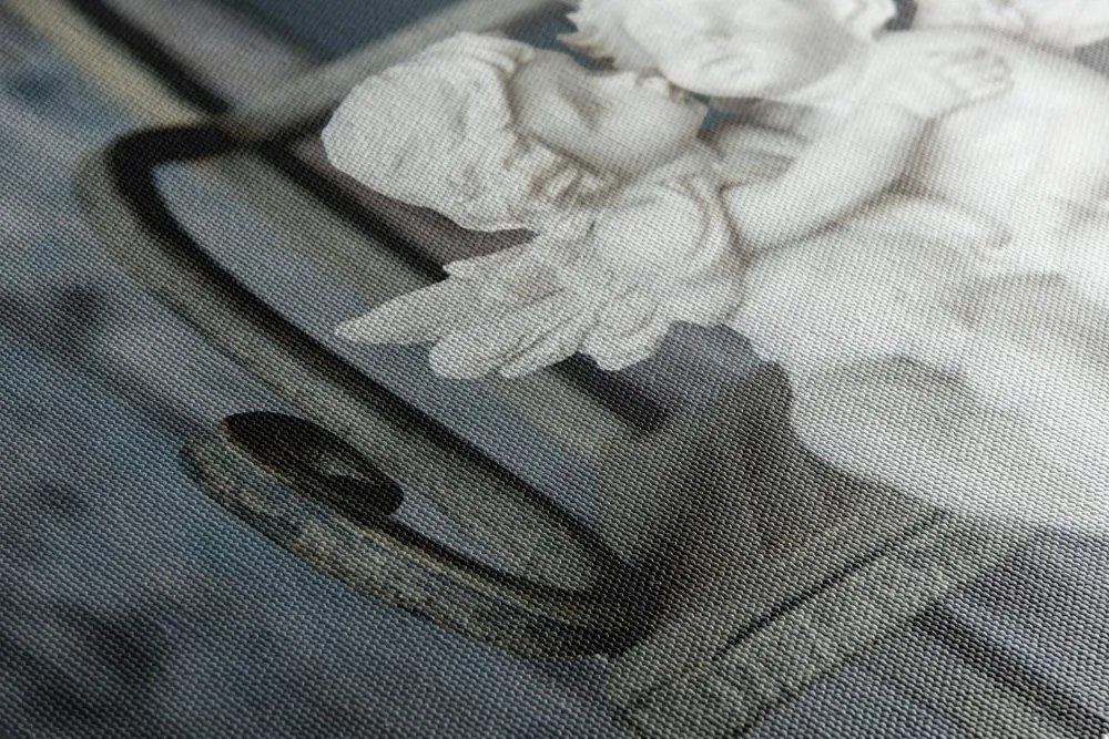 Stampa su tela – Statuette di angioletti sulla panchina