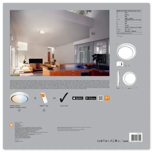 Ledvance - Plafoniera LED dimmerabile SMART+ MOON LED/24W/230V Wi-Fi