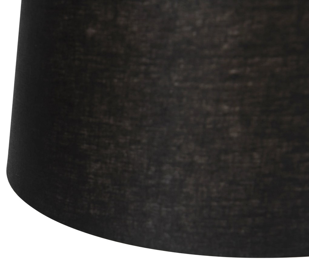 Lampada a sospensione in acciaio con paralumi in lino neri 35 cm 2 luci - Blitz