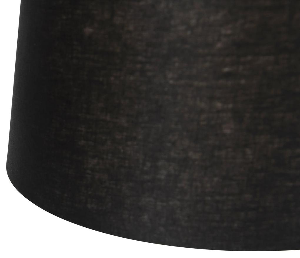 Lampada a sospensione paralumi in lino nero 35 cm - BLITZ II Staal