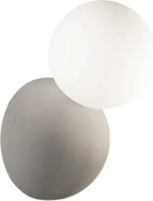 Applique ROCK 12 cm in cemento e vetro soffiato satinato