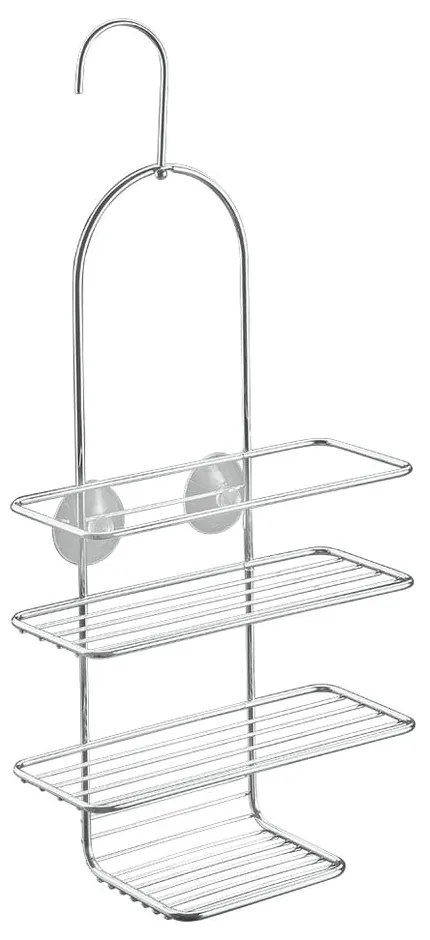 Mensola da bagno da appendere color argento lucido in acciaio Luxy – Metaltex