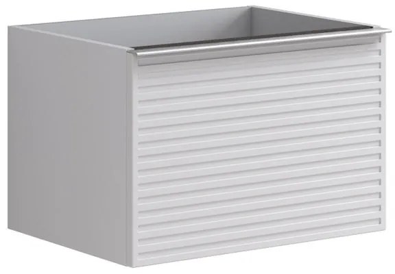 Mobile da bagno sotto lavabo Pixel stripes bianco e maniglia alluminio brillante laccato L 60 x H 40 x P 45.5 cm 2 cassetti, lavabo non incluso