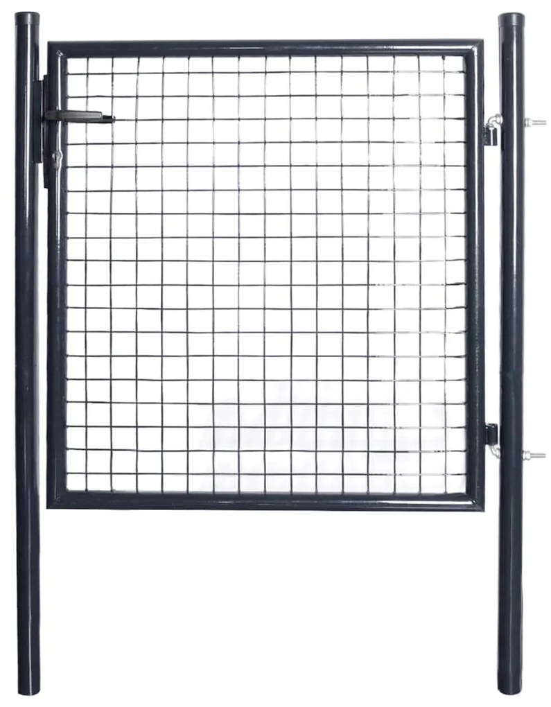 Cancello Per Giardino Rete İn Acciaio Zincato 85,5x100cm Grigio /