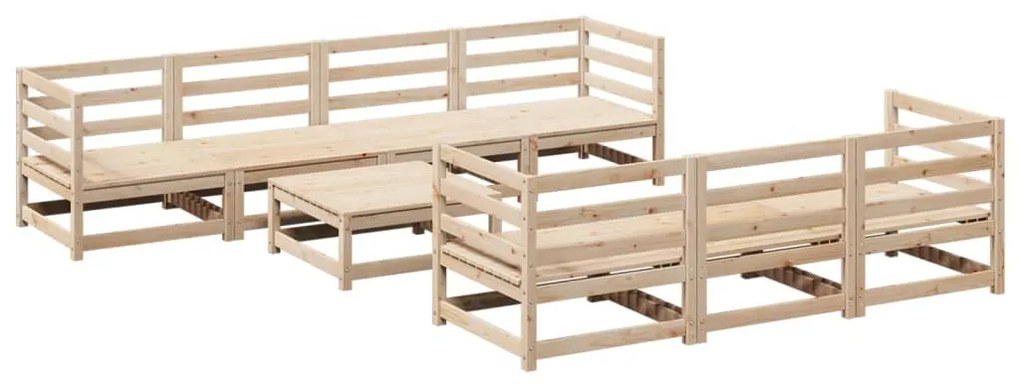 Set divani da giardino 8 pz in legno massello di pino