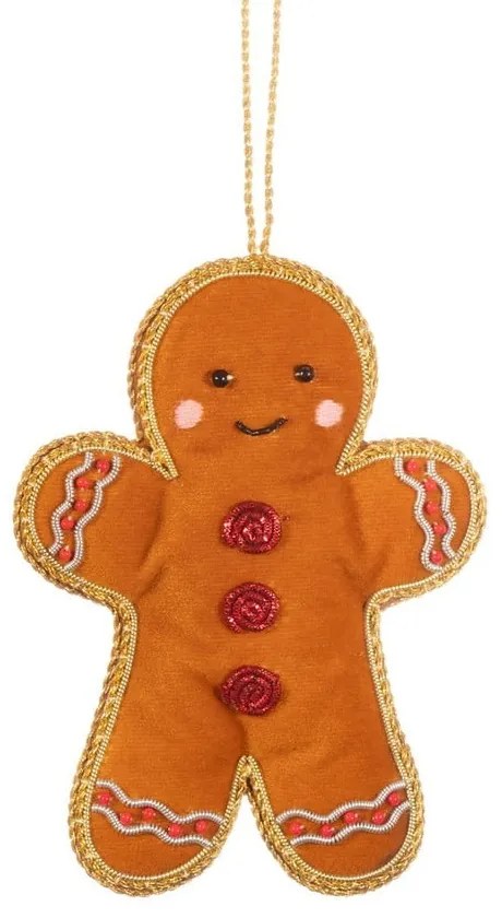 Decorazione per albero di natale in tessuto fatta a mano 10 cm Gingerbread – Sass &amp; Belle