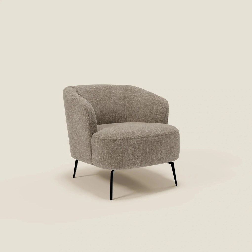 Renoa Poltroncina dall'eleganza moderna in tessuto smacchiabile T24 marrone tortora