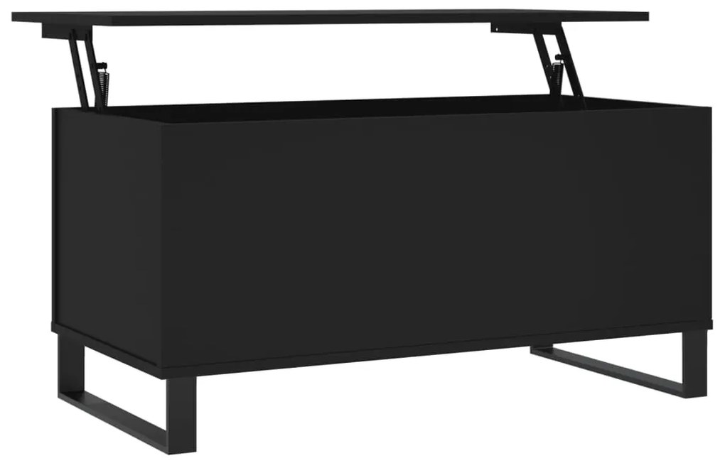 Tavolino da salotto nero 90x44,5x45 cm in legno multistrato