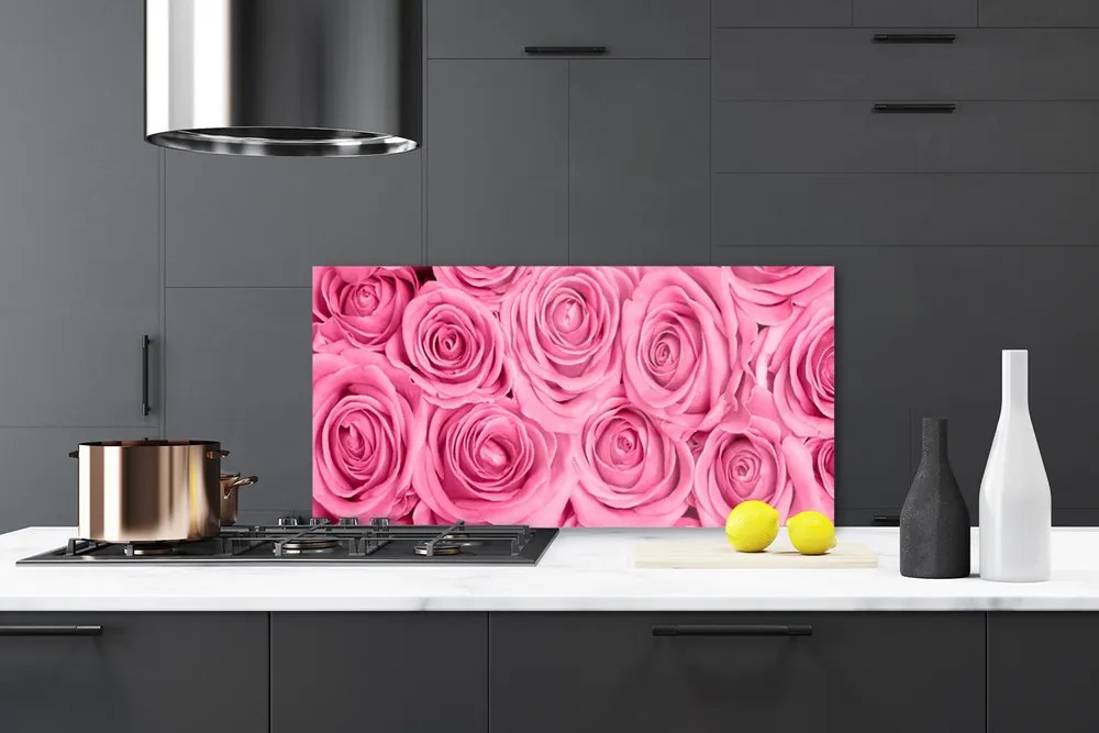 Pannello paraschizzi cucina Rose, fiori, piante 120x60 cm