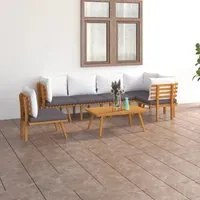 Set Divani da Giardino 7 pz con Cuscini in Massello di Acacia 3087031