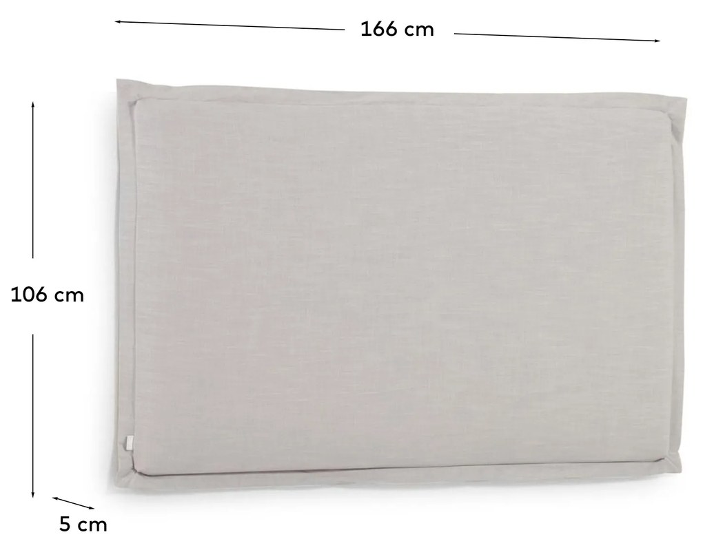 Kave Home - Testiera sfoderabile Tanit in lino grigio per letto da 160 cm