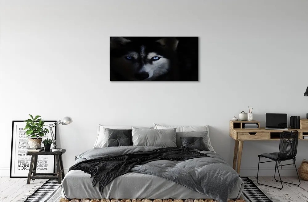 Quadro su tela Eyes Wolf 100x50 cm