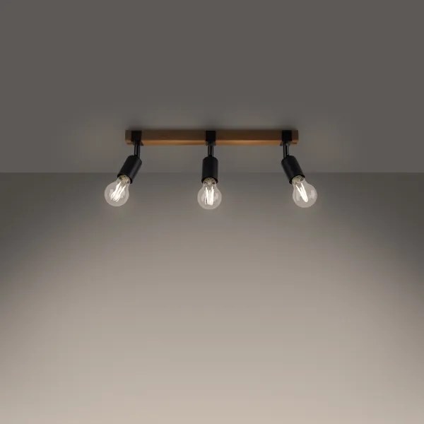 Sollux SL.1297 - Faretto ZUCA 3xE27/15W/230V nero