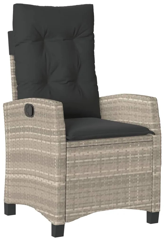 Set pranzo da giardino 5pz con cuscini grigio chiaro polyrattan
