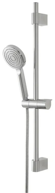 Saliscendi doccia 70 cm regolabile con doccetta tonda in ABS cromato lucido Hidra