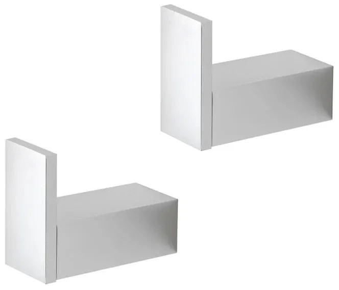 Set due appendini portasciugamani da muro in alluminio argento Sky