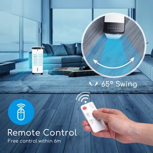 Aigostar - Raffrescatore aria 60W/230V bianco/nero con telecomando